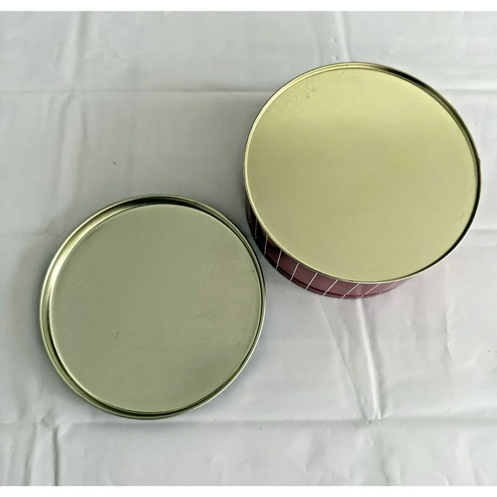 Vintage Mallard Duck Tin Metal Can Container Lid Round 6in Cookie Sewing Candy